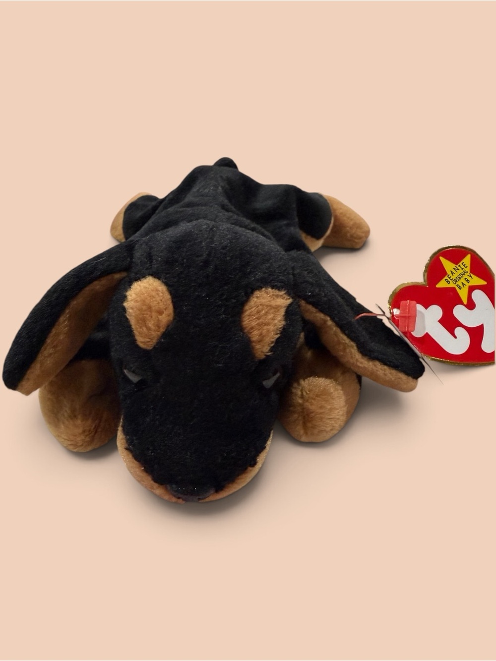 Ty Beanie Baby Doby the Doberman Plush Dog Toy - Soft Collectible